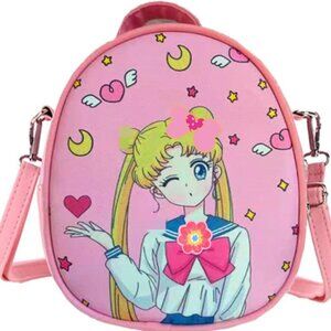 Girl Women Crossbody Bag Pink PU Leather Small Purse Compact Fashion